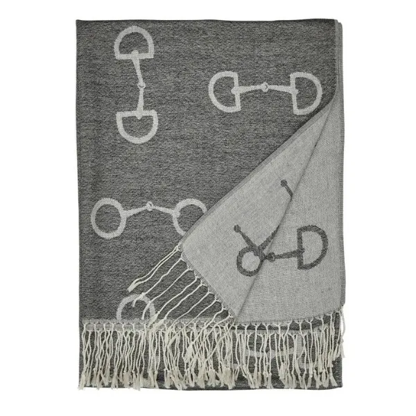 Lila Snaffle Bit Scarf  in Grey - 28 x 72