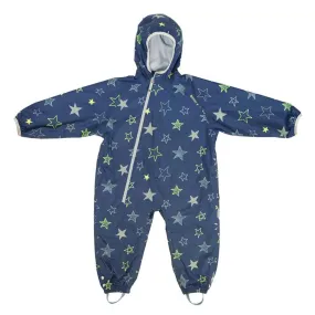 LittleLife Kids Waterproof Fleece Lined Rain Suit (Navy Stars)(6-24m)