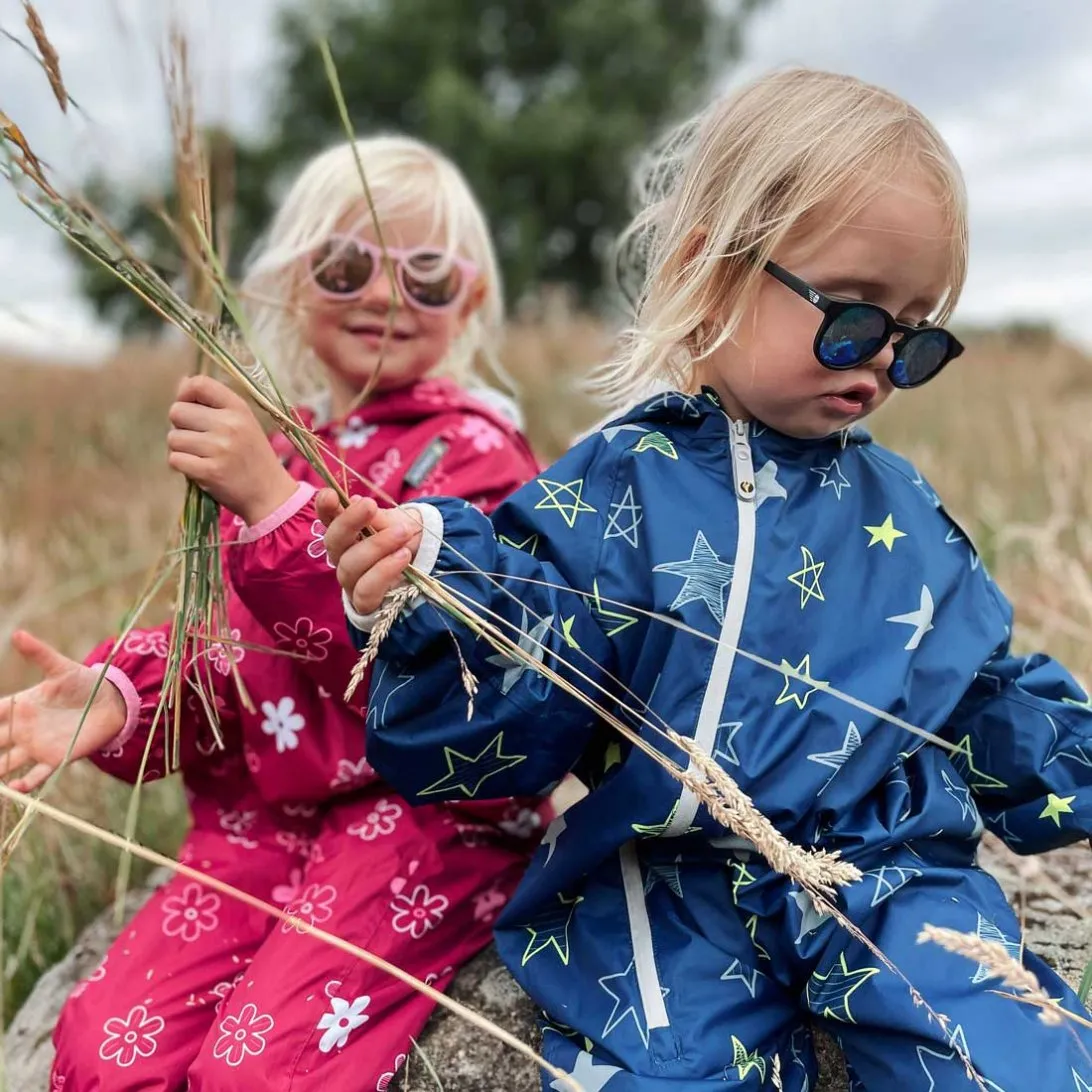 LittleLife Kids Waterproof Fleece Lined Rain Suit (Navy Stars)(6-24m)