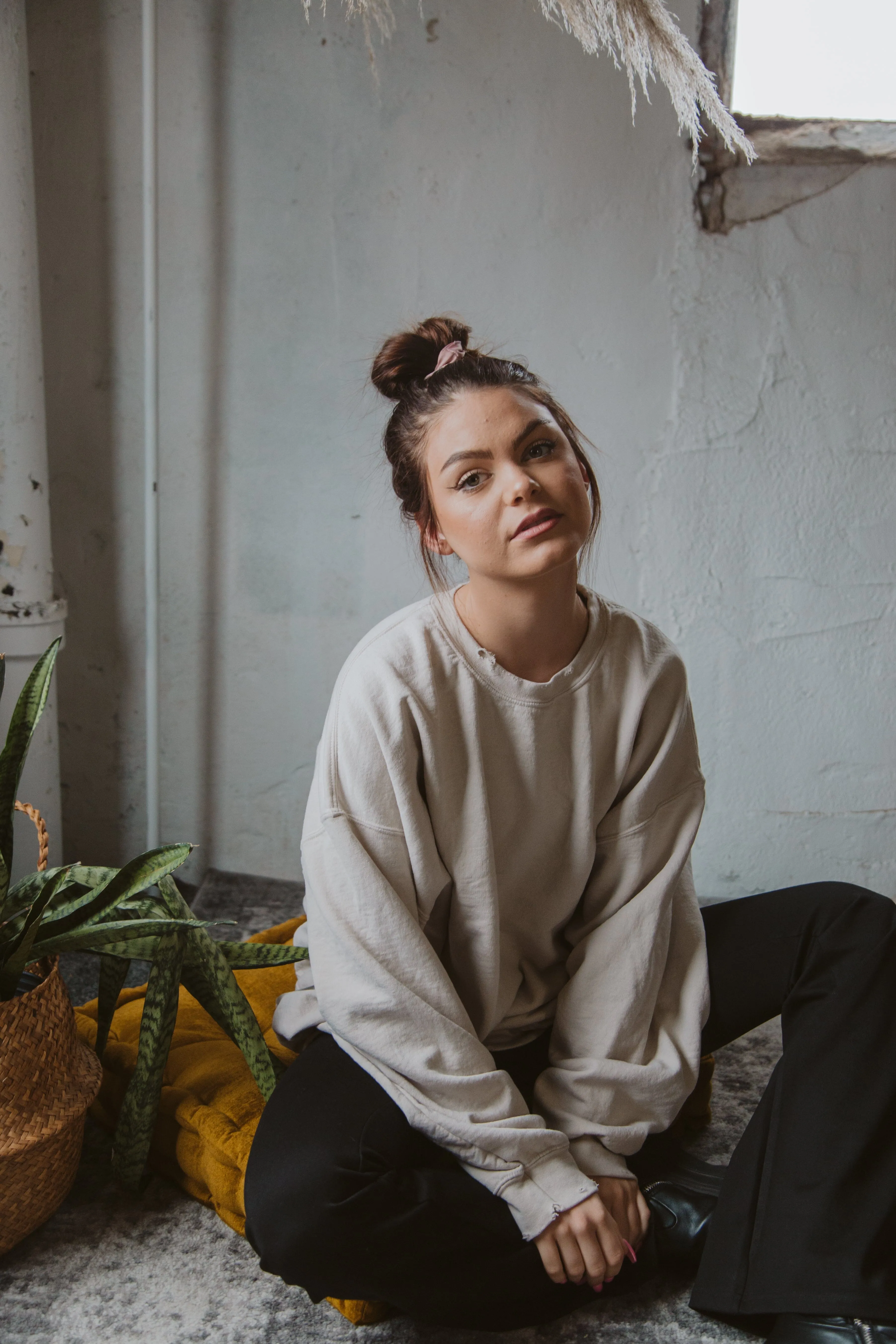 LivyLu Blank Thrifted Sand Sweatshirt