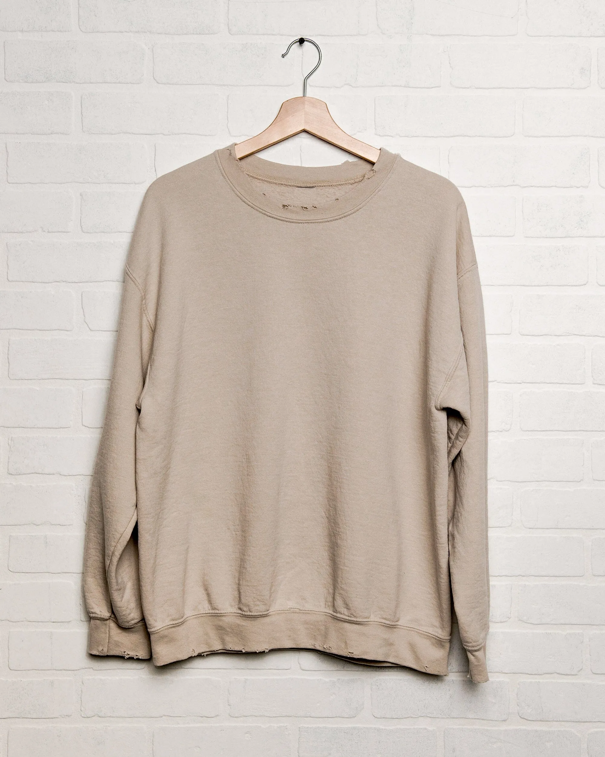 LivyLu Blank Thrifted Sand Sweatshirt