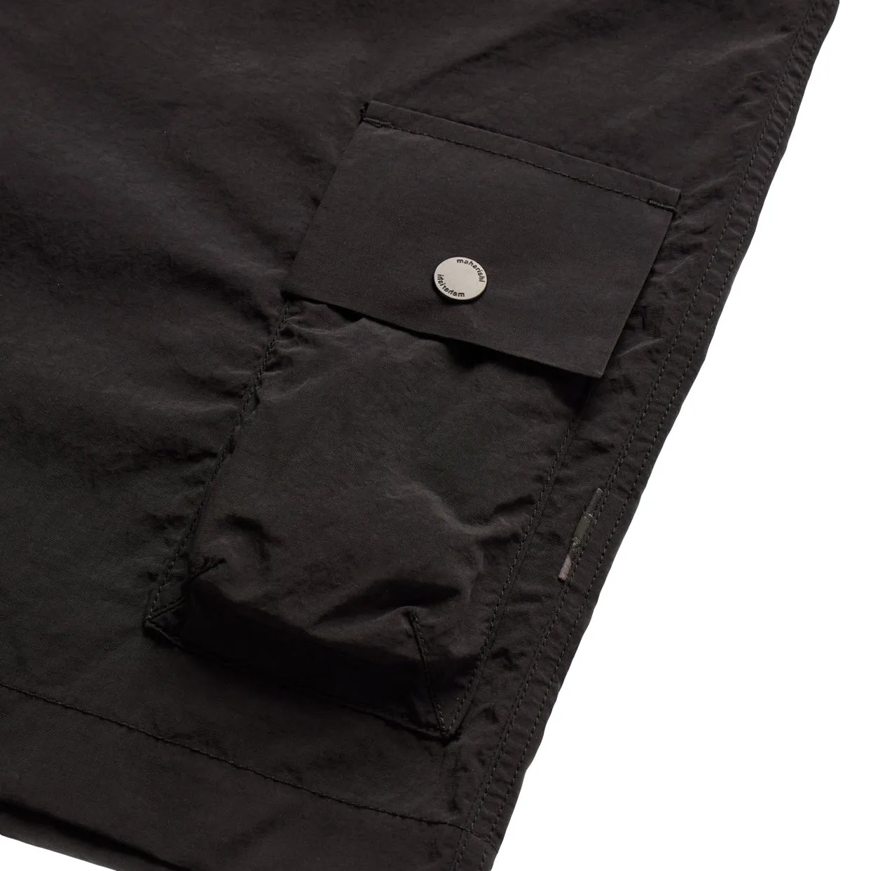 Maharishi Men Veg Dyed Asym Cargo Track Shorts Black