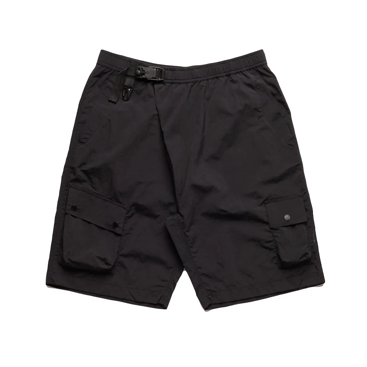 Maharishi Men Veg Dyed Asym Cargo Track Shorts Black