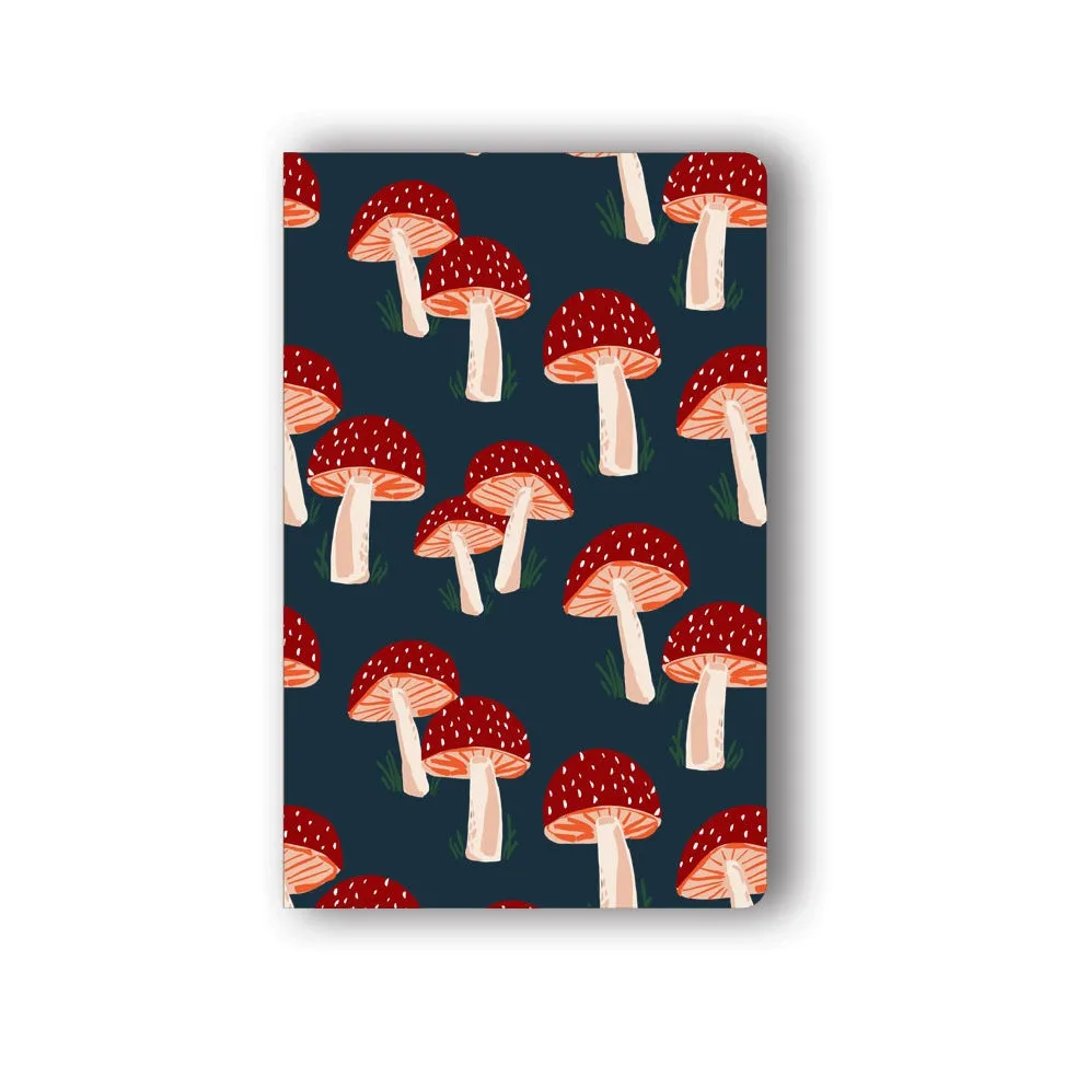 Navy Mushrooms Classic Layflat Notebook