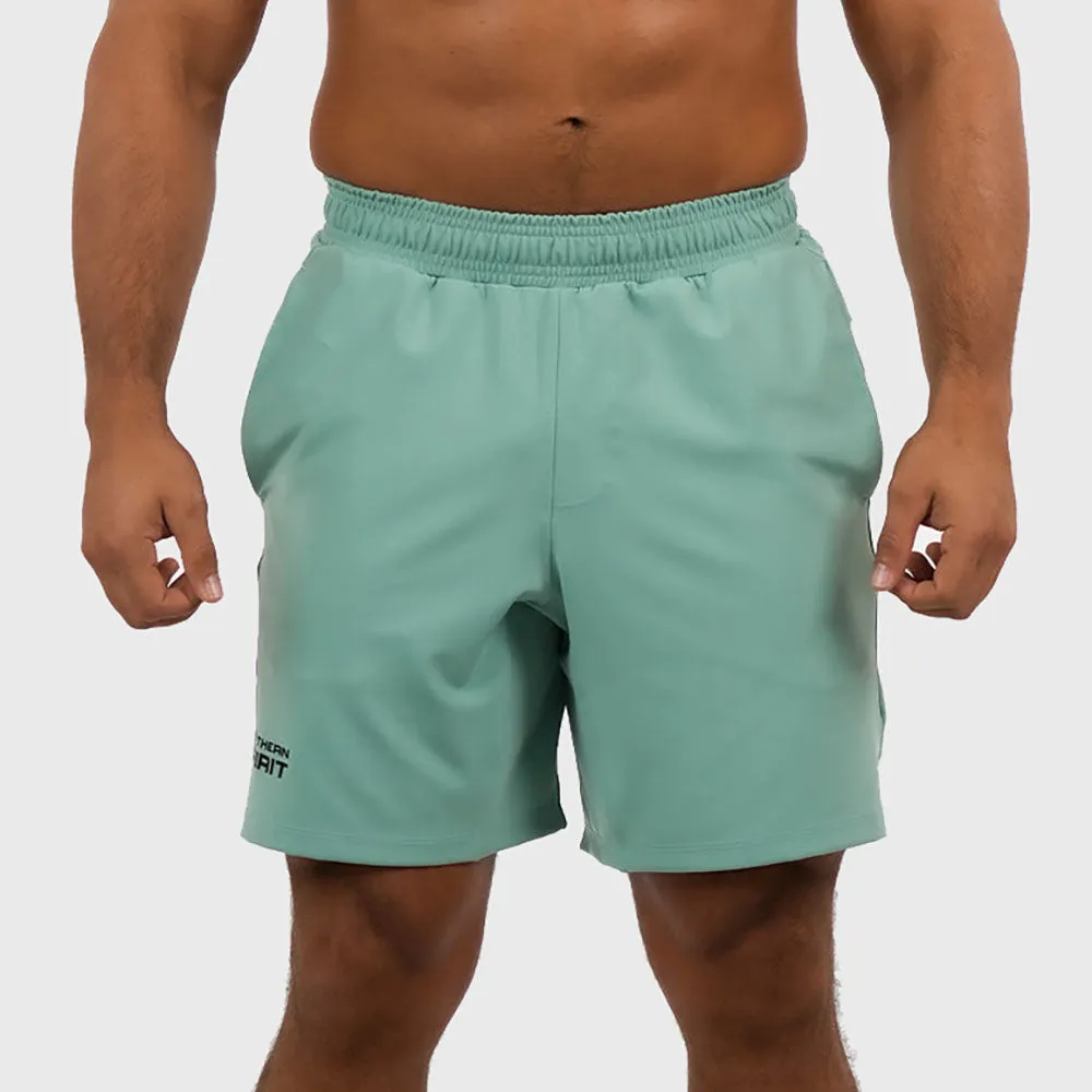 NORTHERN SPIRIT - HUNTER MEN STRETCH REGULAR SPORT SHORT 8" - SHALE GREEN