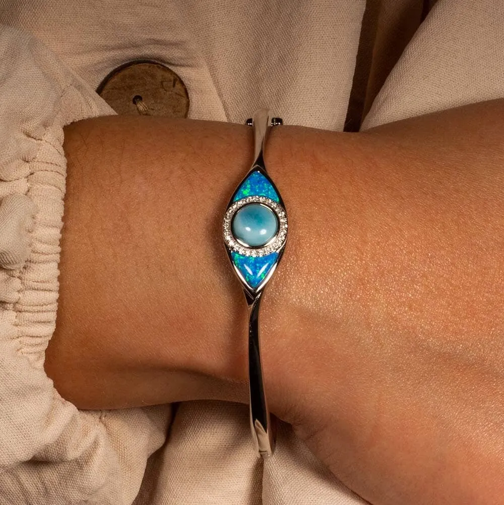 Opal & Larimar Eye of Protection Bangle