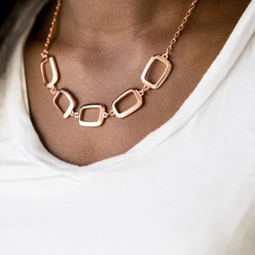 Paparazzi Accessories  - Gorgeously Geometric #N467 Box 5  - Copper Necklace