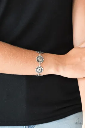 Paparazzi Funky Flower Child - Silver Bracelet