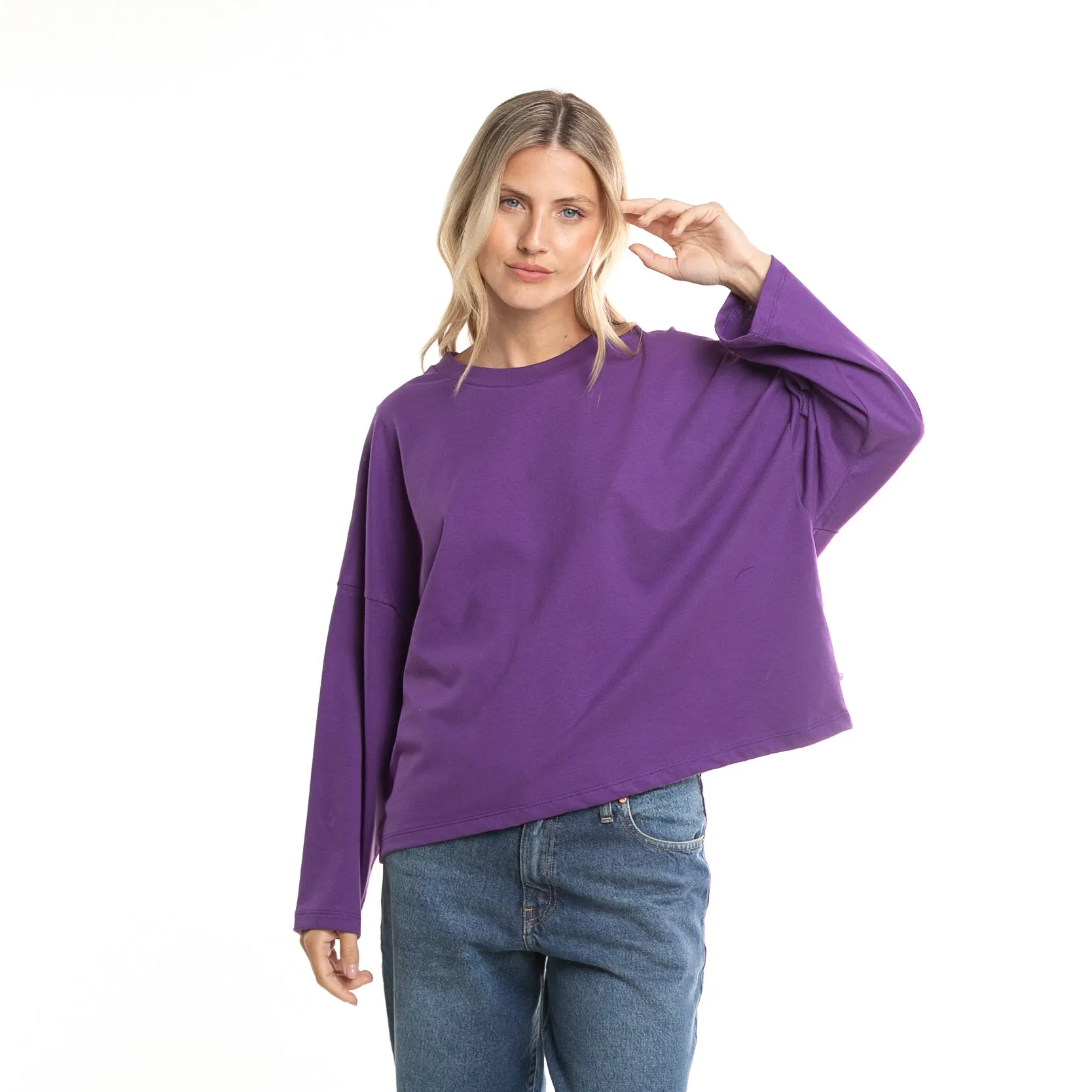 Remera Ml Rusty Believe Script Oversize Ls Tee Ld Grape