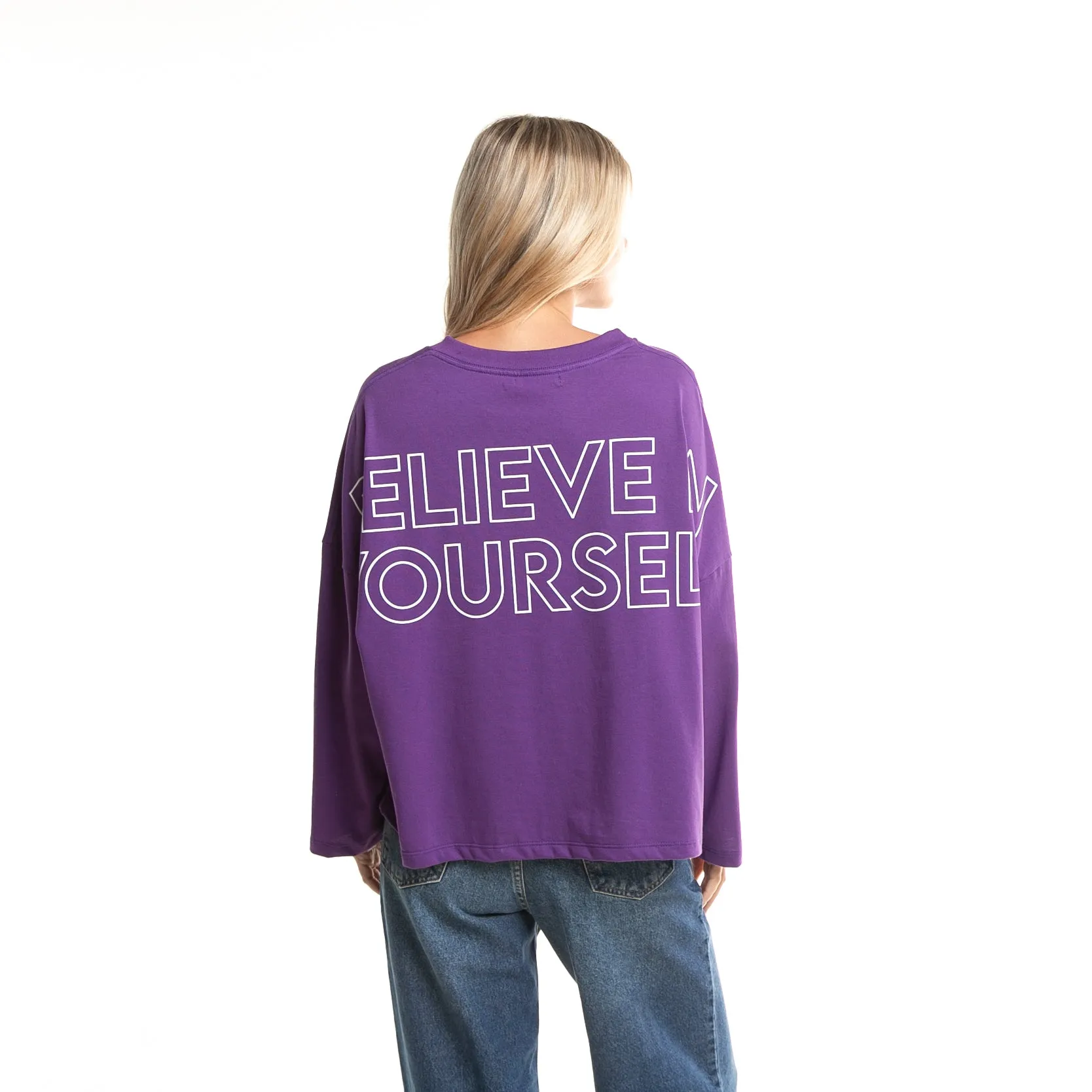 Remera Ml Rusty Believe Script Oversize Ls Tee Ld Grape