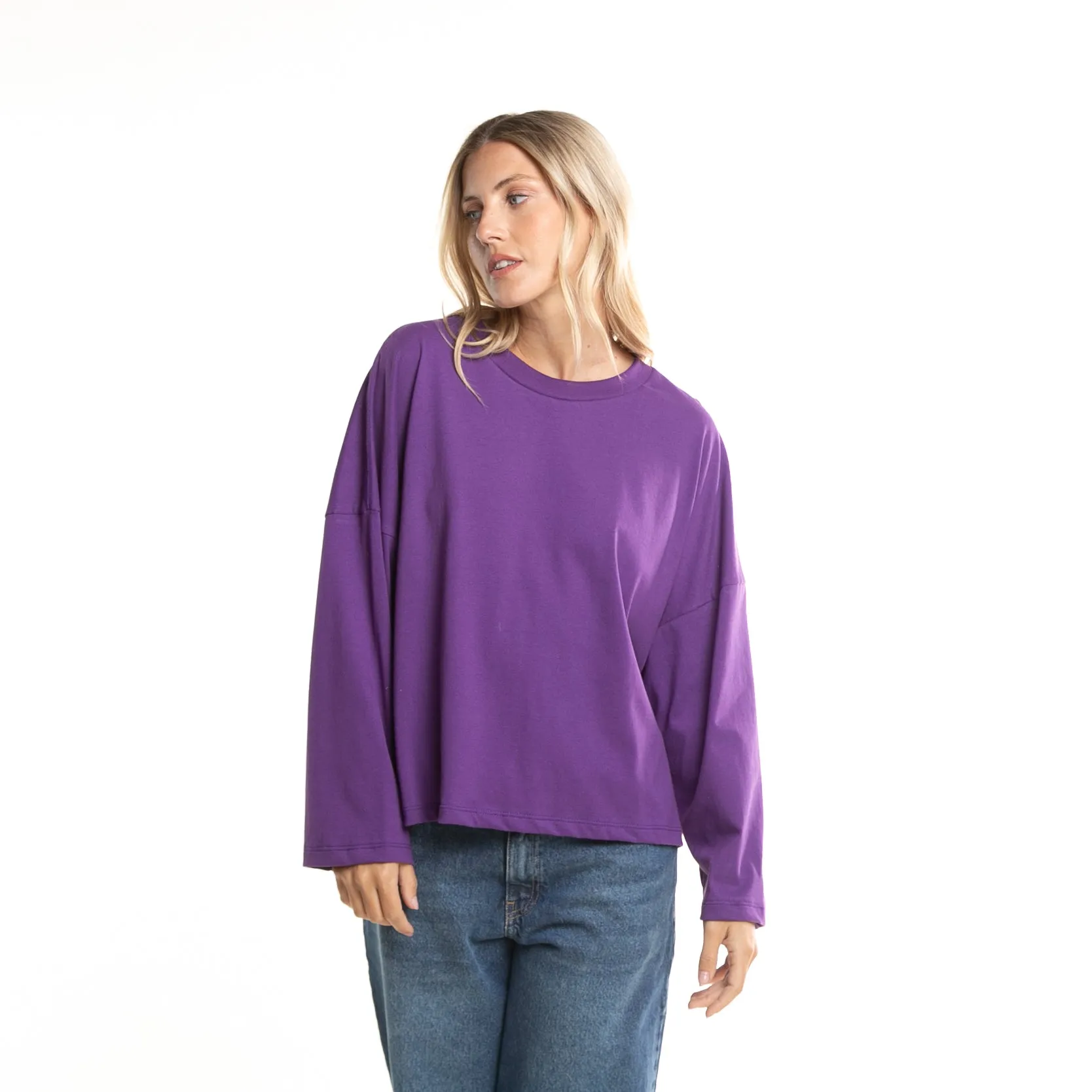 Remera Ml Rusty Believe Script Oversize Ls Tee Ld Grape