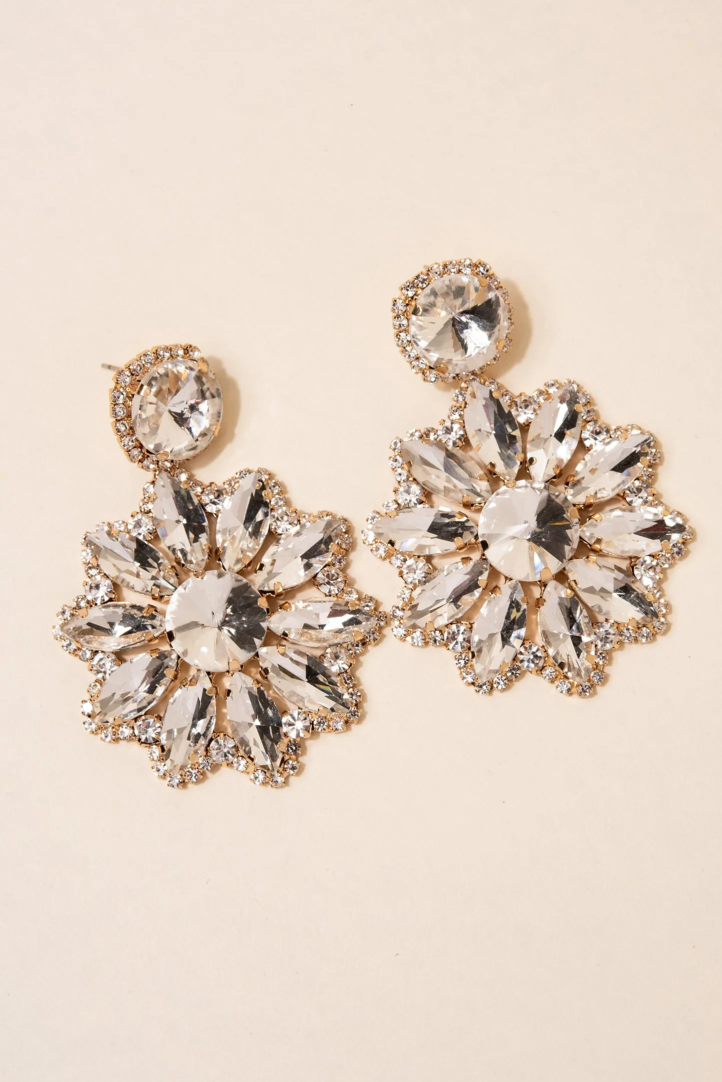 Renata Flower Stone Drop Earrings