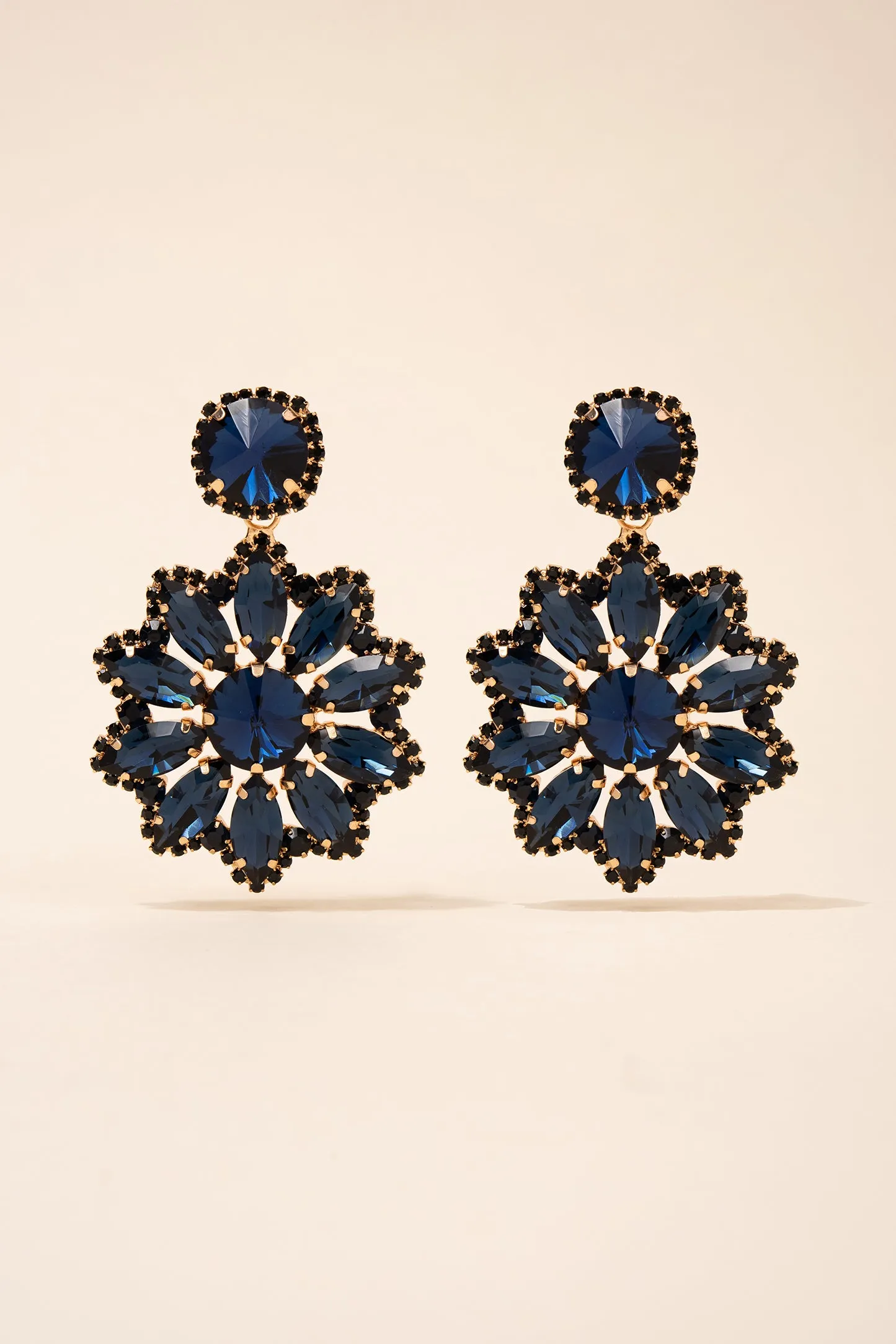 Renata Flower Stone Drop Earrings