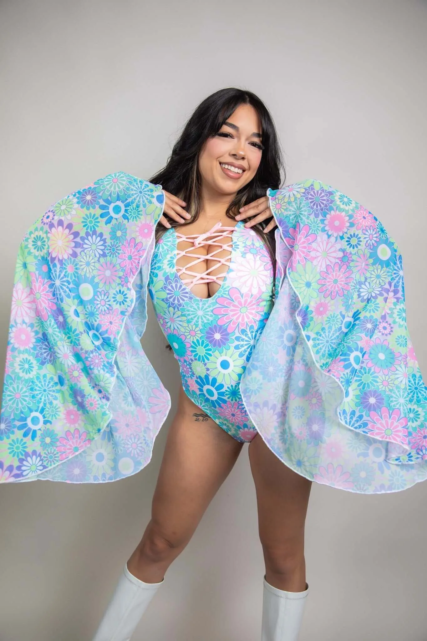 Retro Bloom Goddess Bodysuit