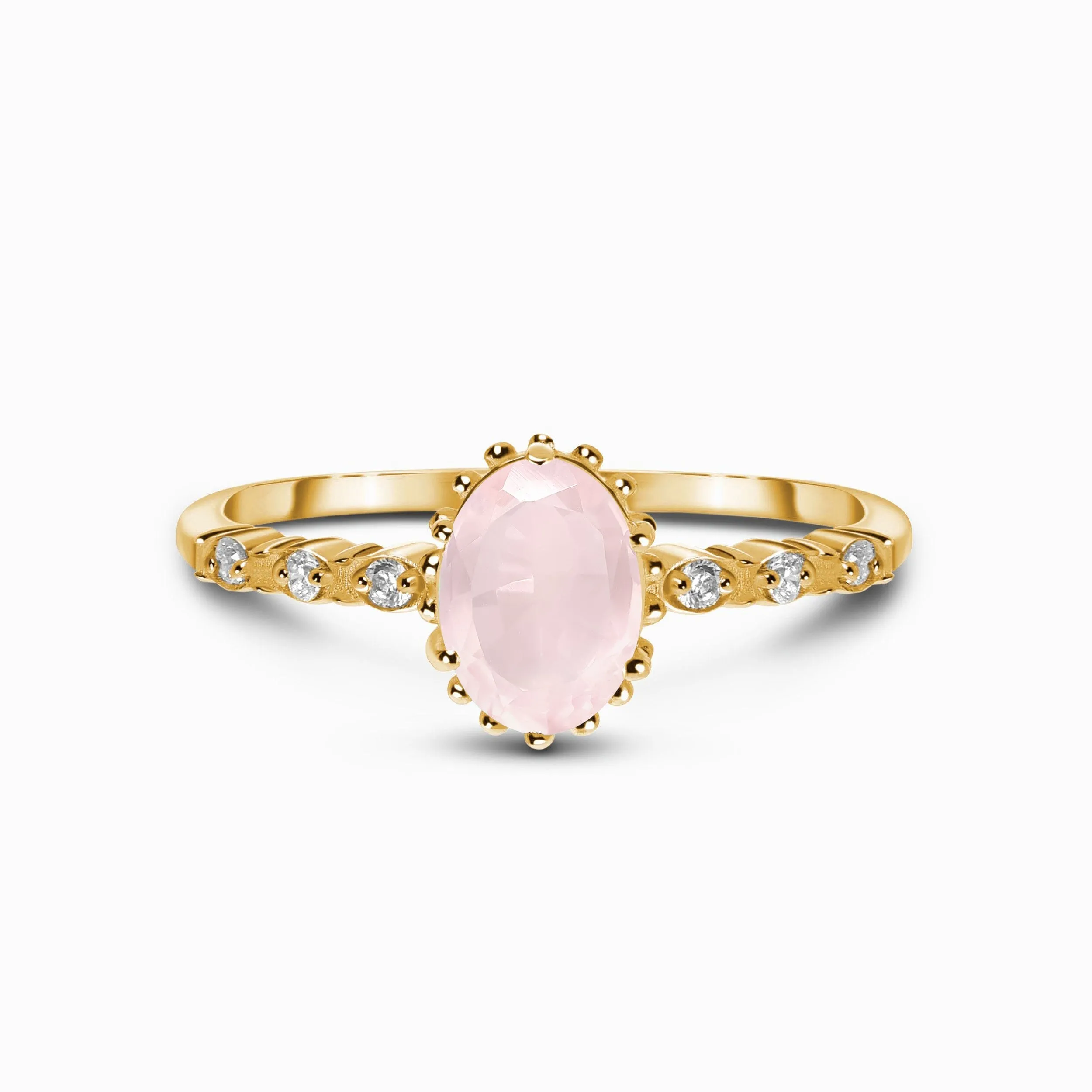 Rose Quartz Ring - Above Clouds