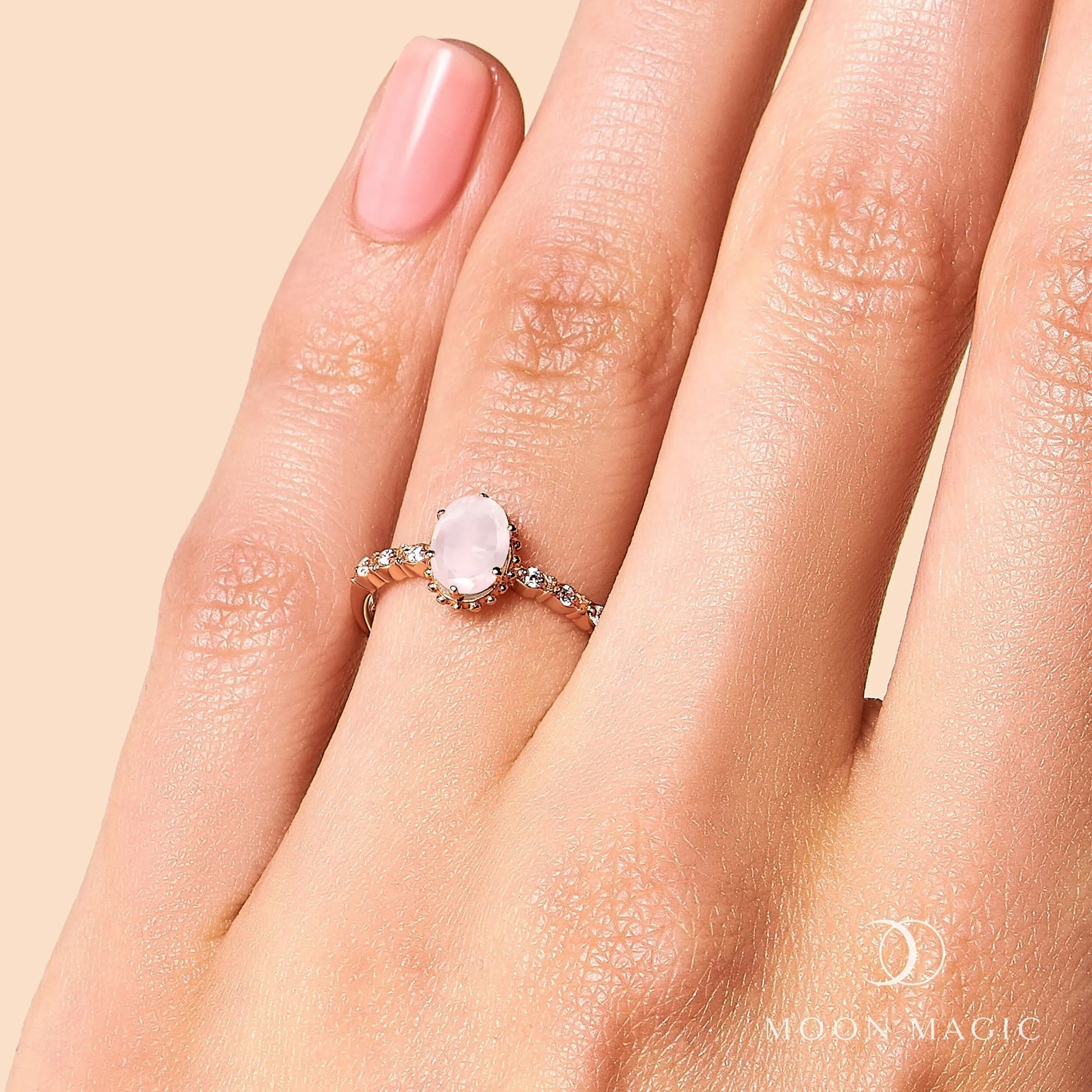 Rose Quartz Ring - Above Clouds