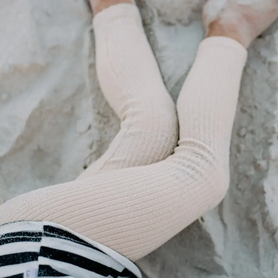 sand ribbed leggings