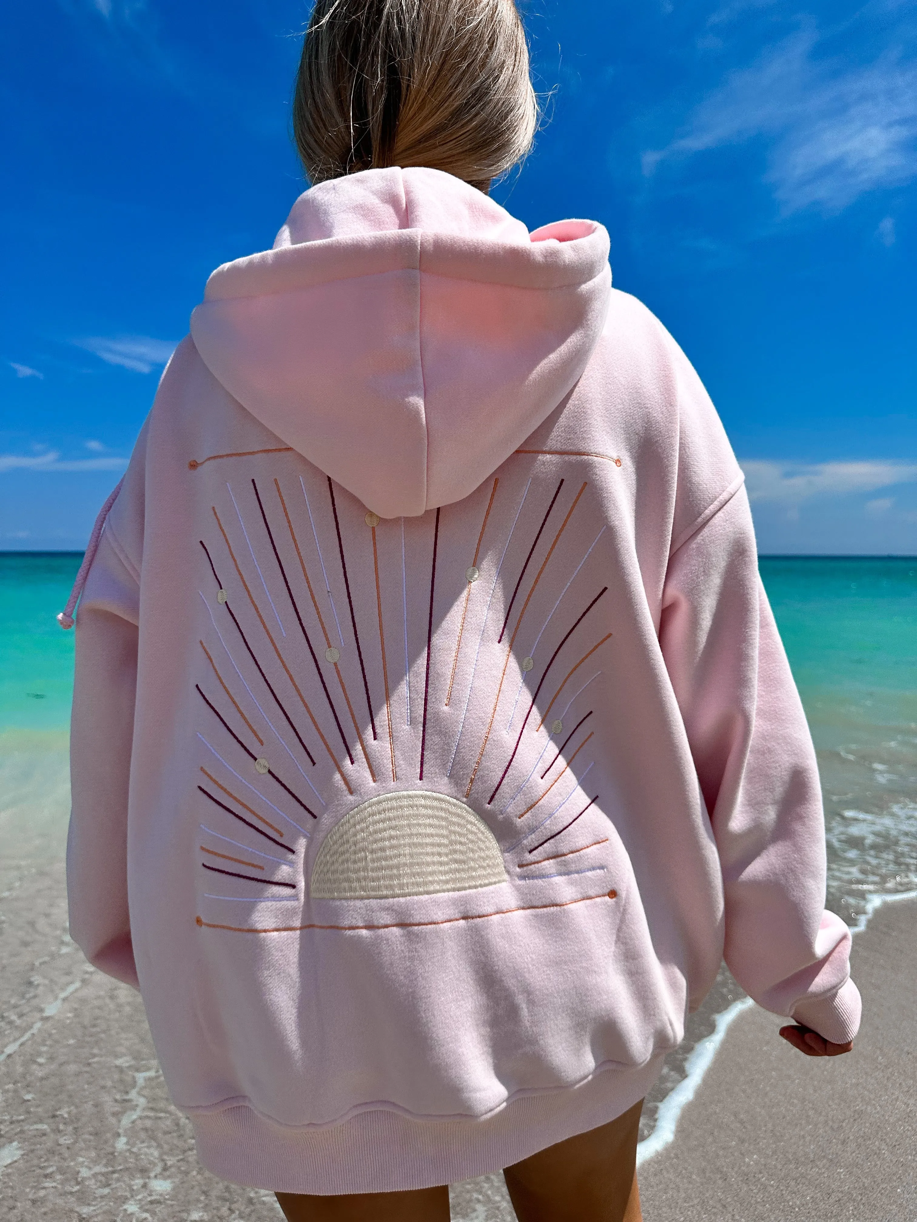 Sunset Rays Zip-Up Hoodie