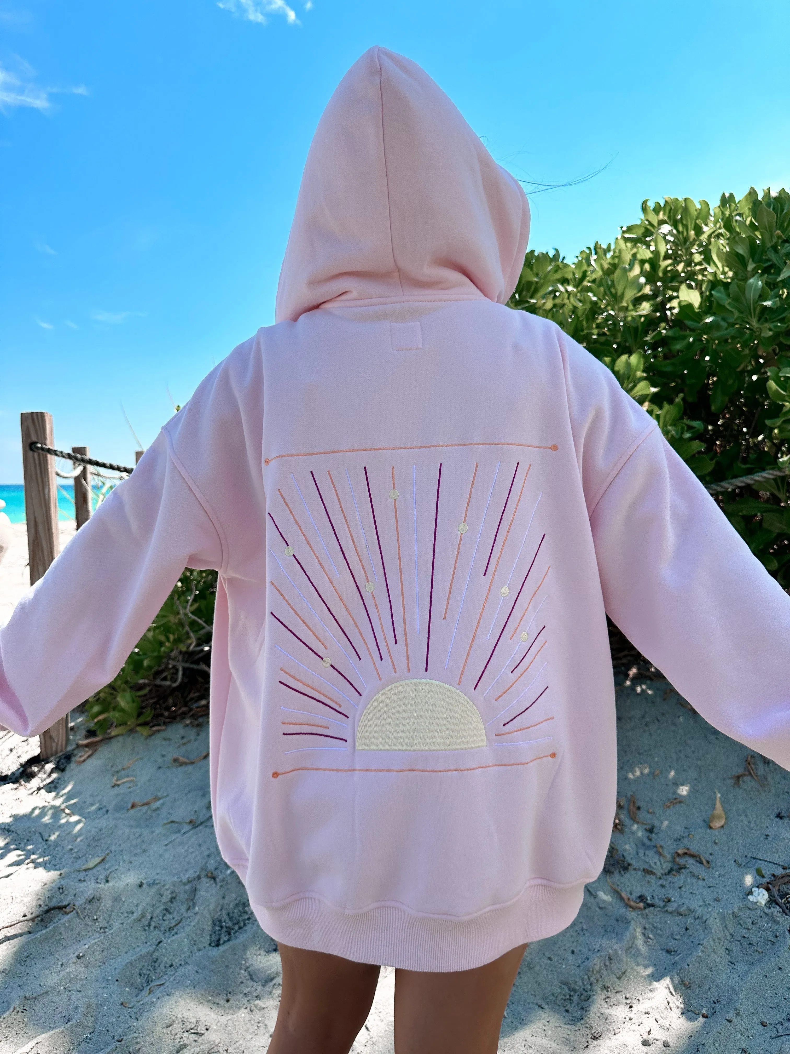 Sunset Rays Zip-Up Hoodie