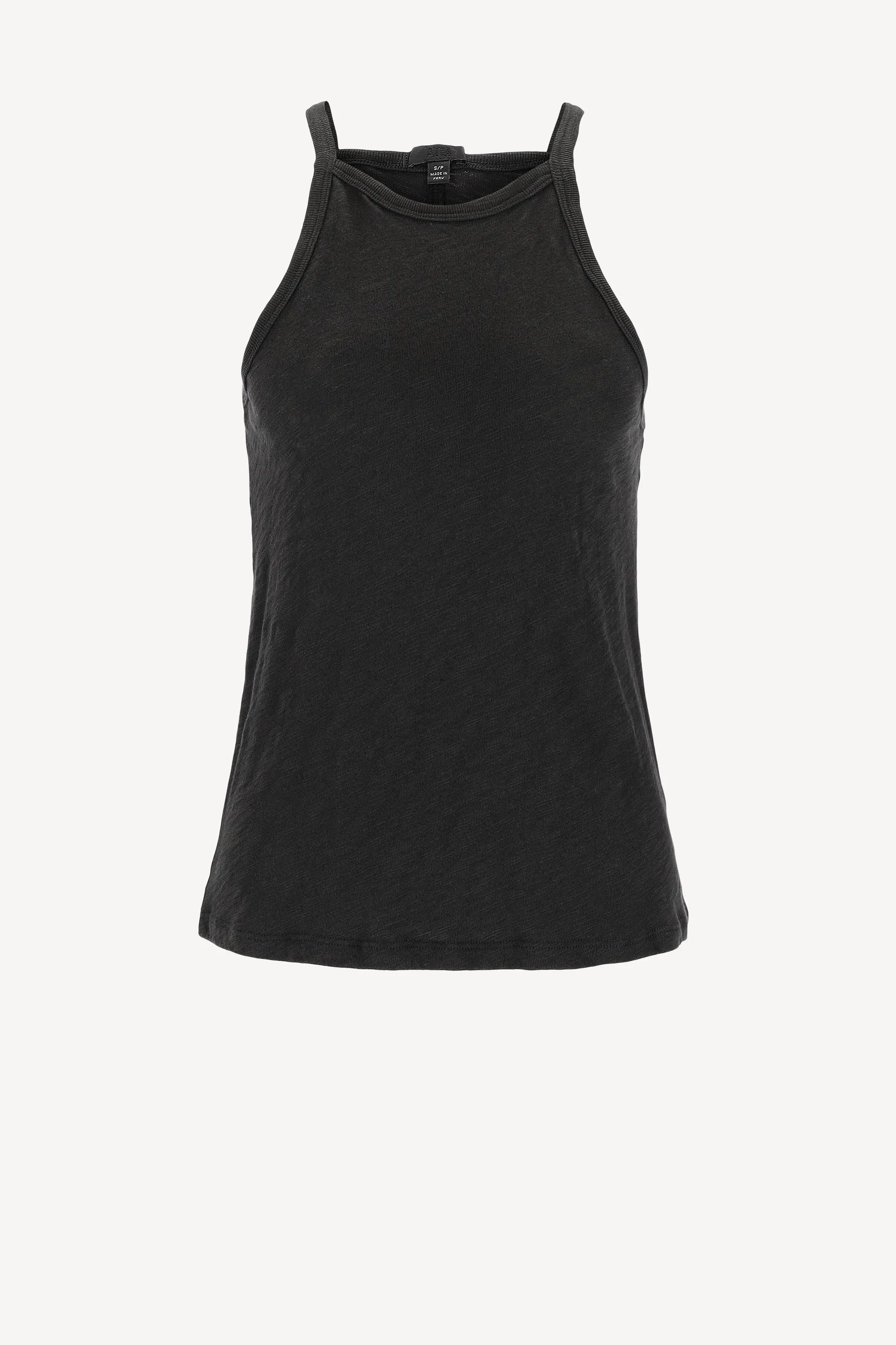 Tank Top Slub in Schwarz