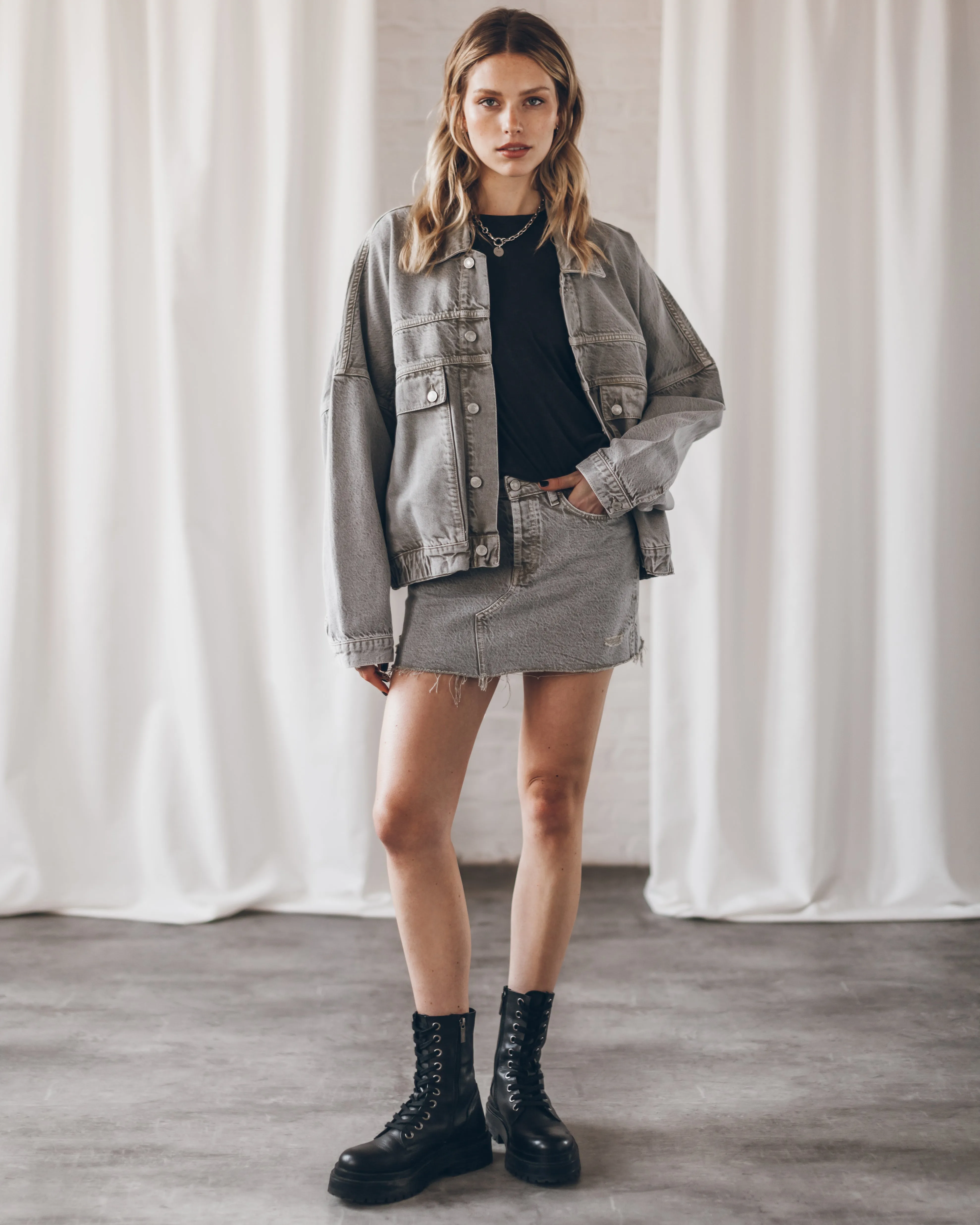 The Khaki Faded Denim Jacket