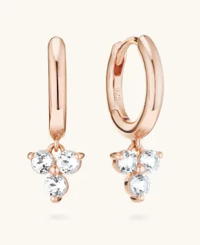 Topaz Fleur Dangle Hoops Rose Gold