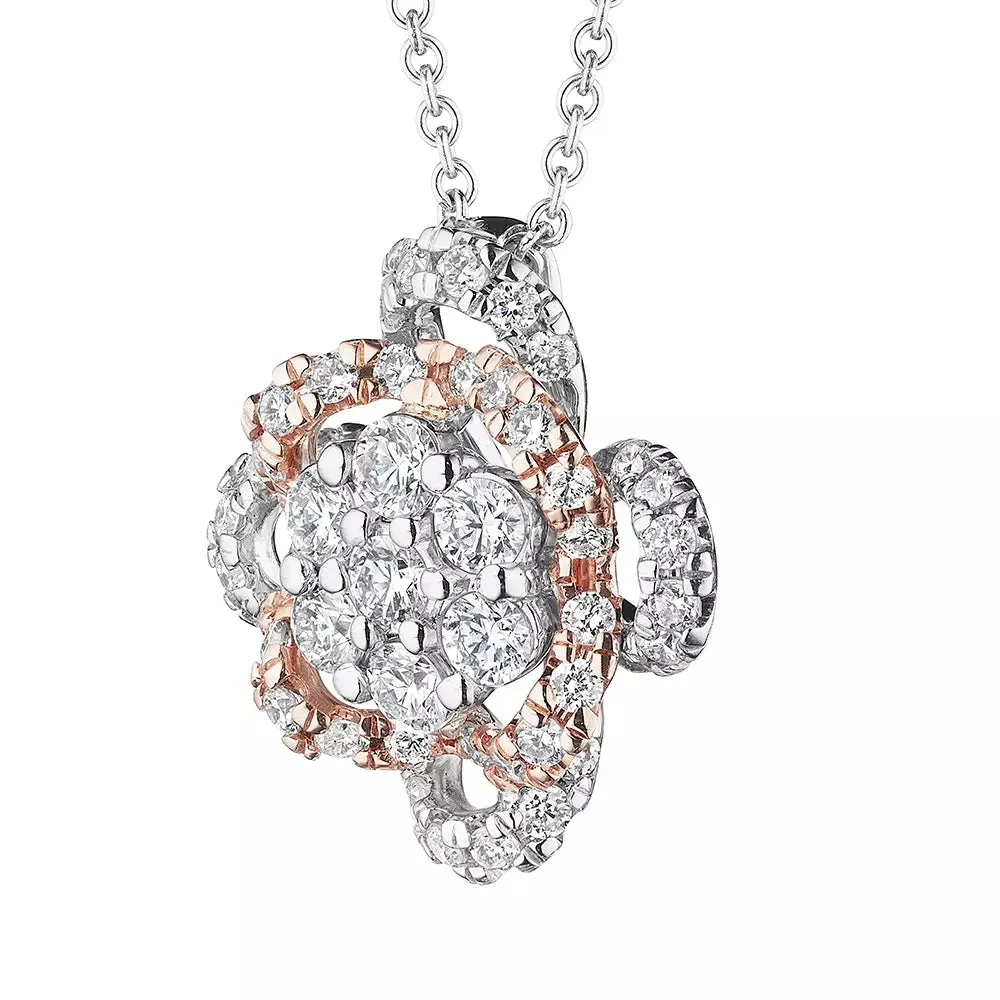 Verragio 18k Two-Tone Floret Cluster Diamond Pendant