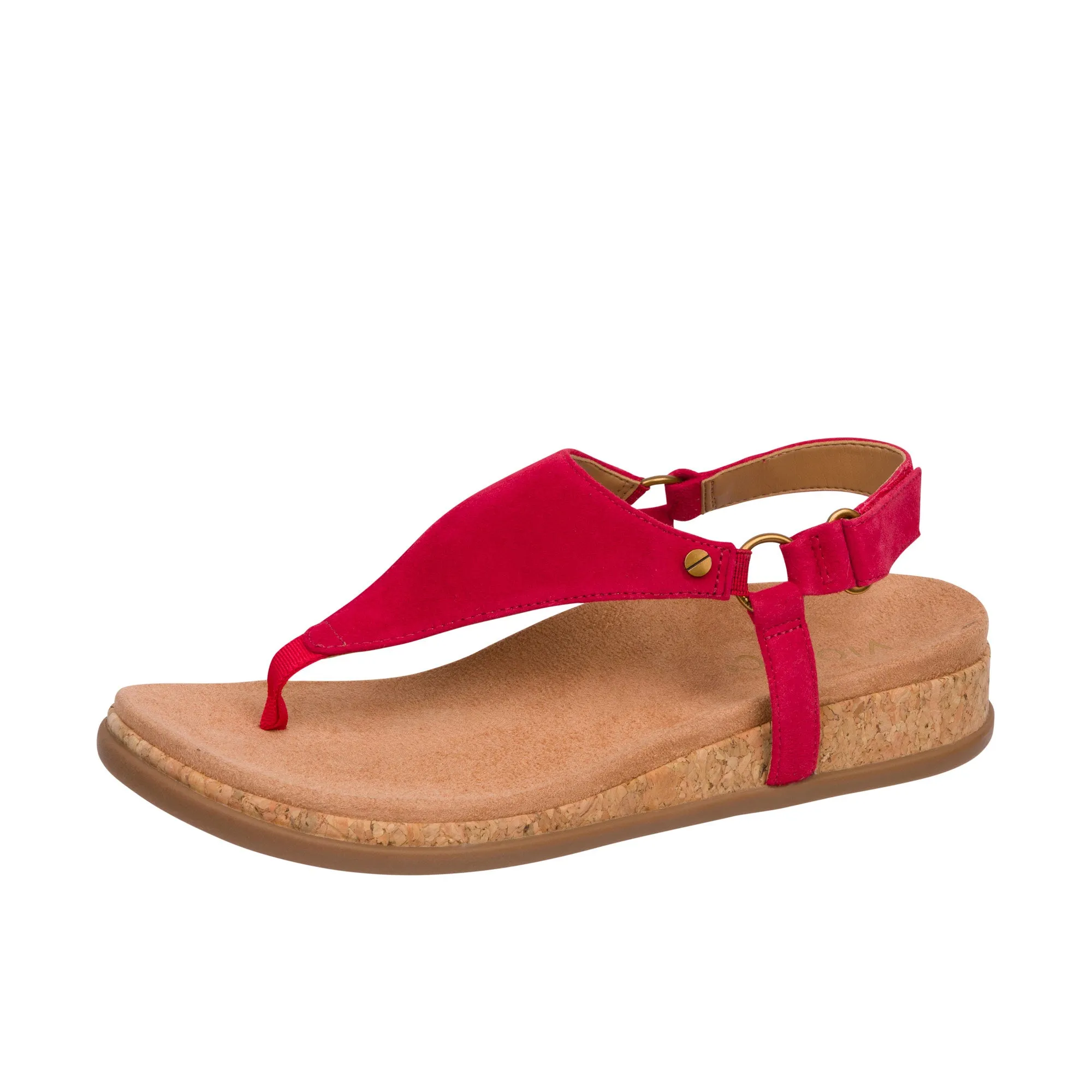 Vionic Womens Kirra II Toe Post Sling Back Sandal Red