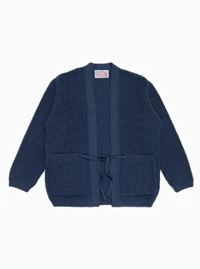 Waffle Marl Kimono Cardigan Navy