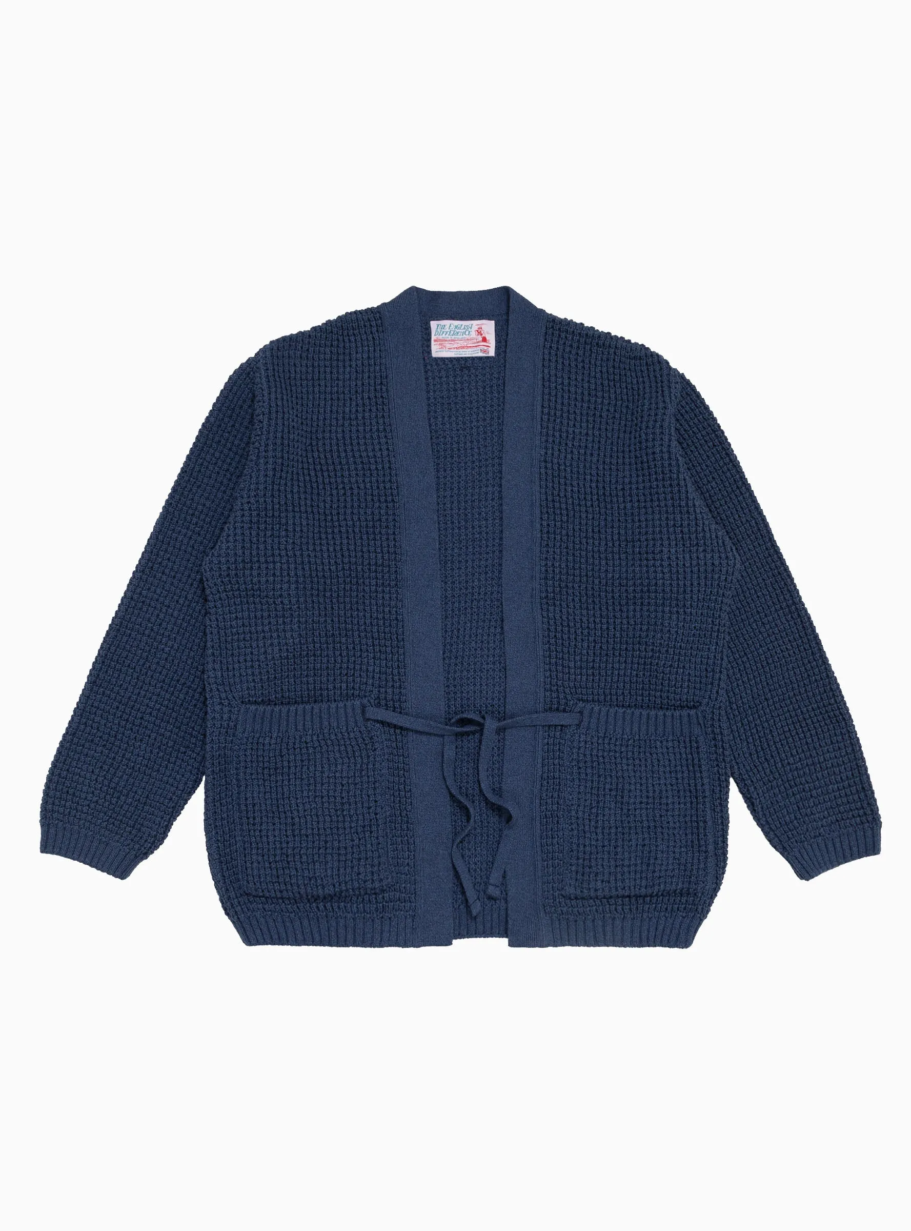 Waffle Marl Kimono Cardigan Navy