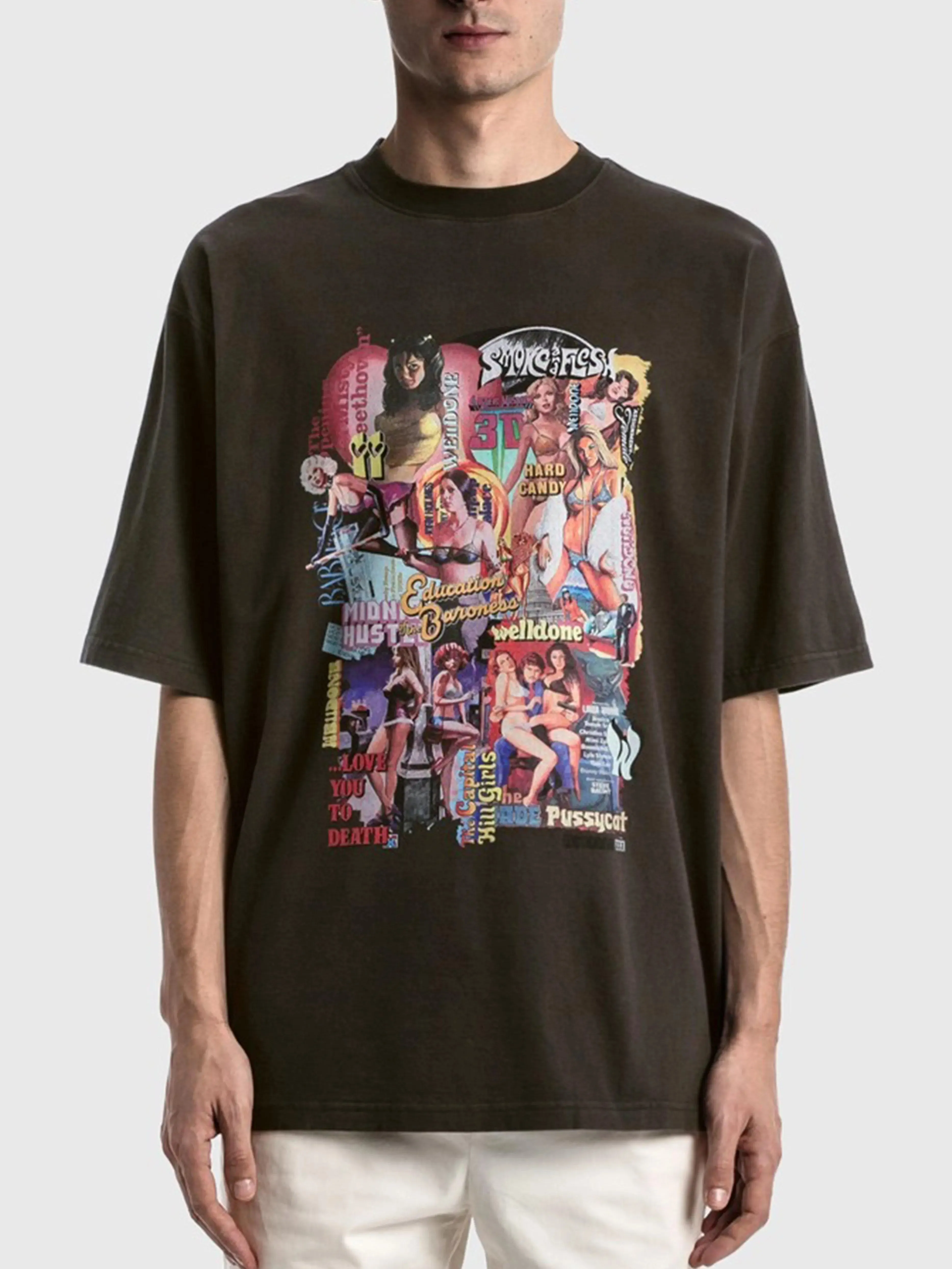 We11done Oversized Movie Collage Tee Black