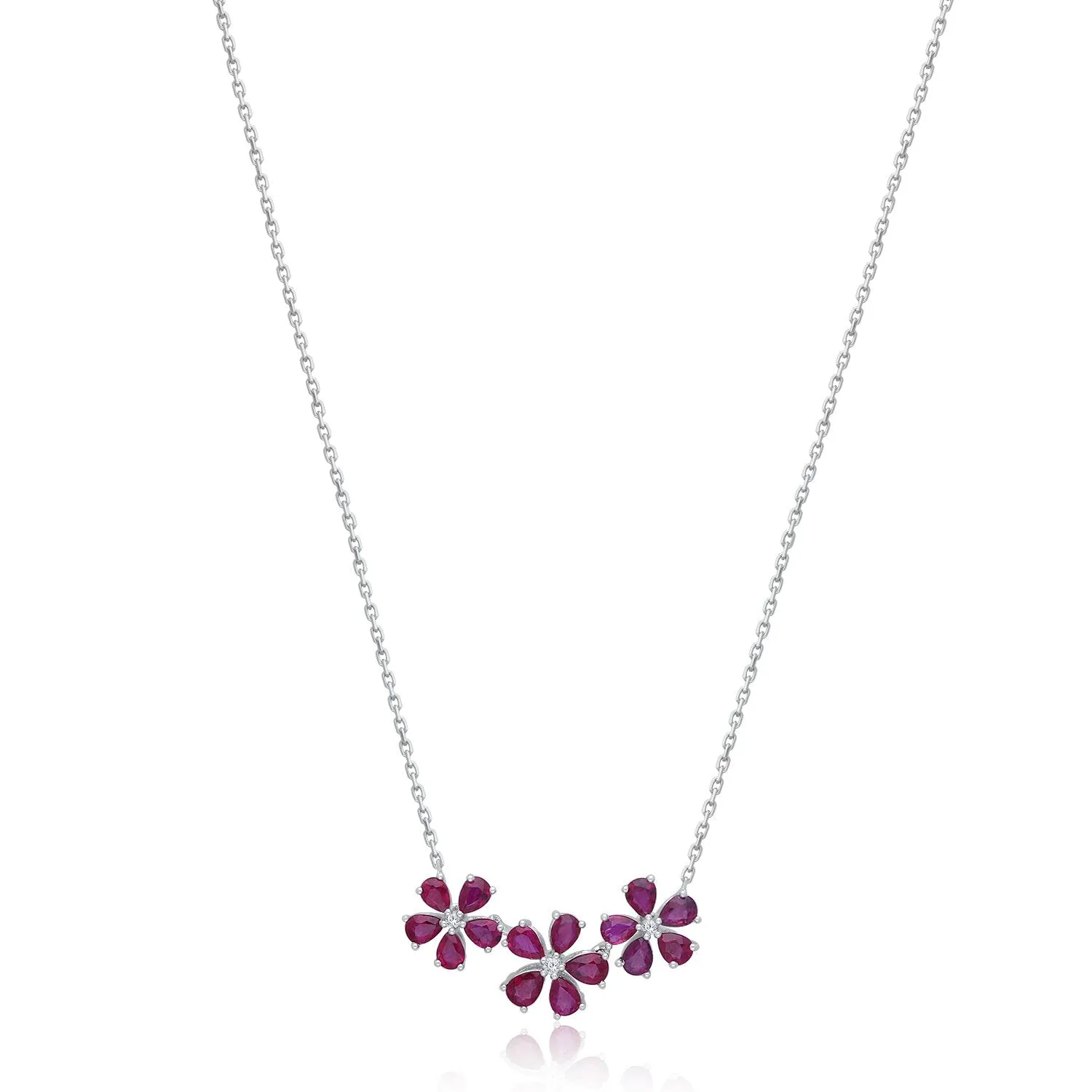 White Gold Ruby & Diamond Heirloom Necklace