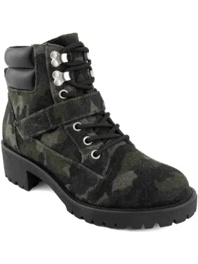 Womens Causal Camo Ankle Boots