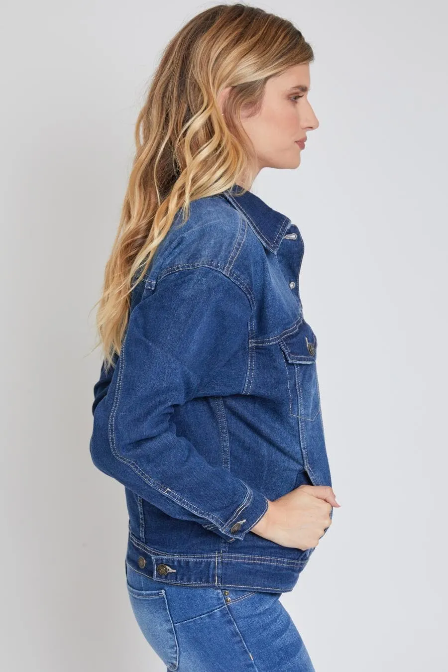 Women's Drop Shoulder Boyfriend Denim Jacket