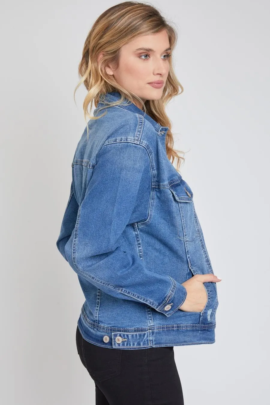 Women's Drop Shoulder Boyfriend Denim Jacket