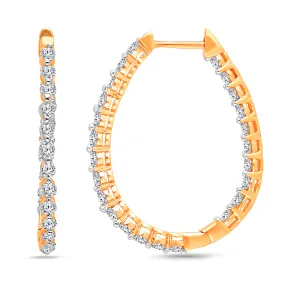 Yellow Gold Diamond Eternal Hoop Earrings