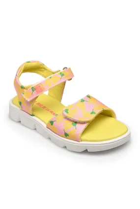 Yellow on Pink Flower Sandals